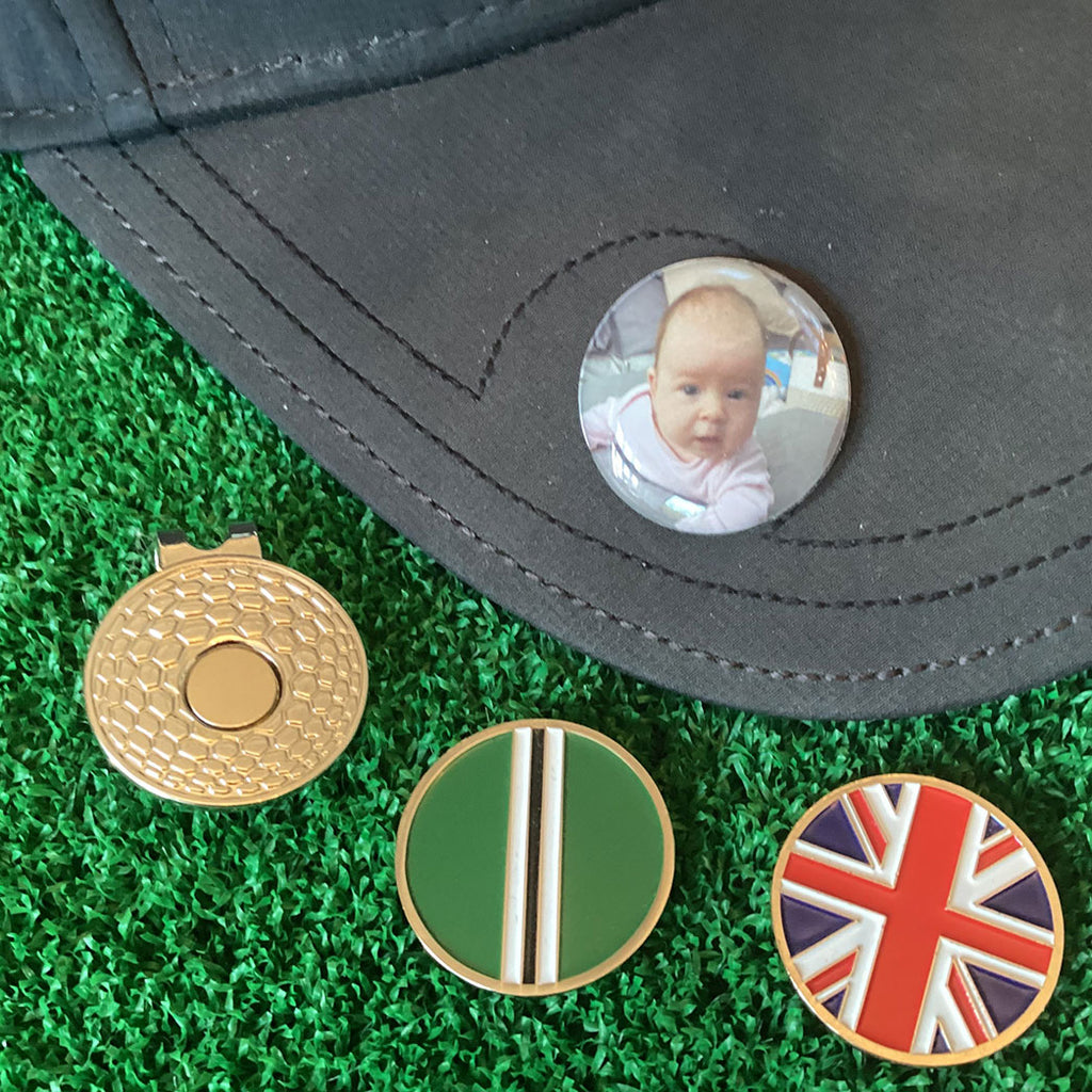 Personalized Golf Divot Repair Tool with Custom Photo Ball Markers - Gift Set