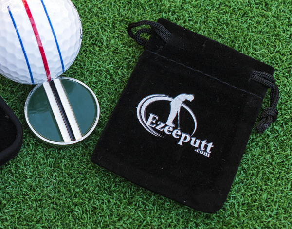 The carry pouch included with the EzeePutt Football Club Marker