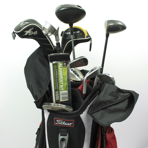 The Ezee Alignment Kit in a Golf Bag