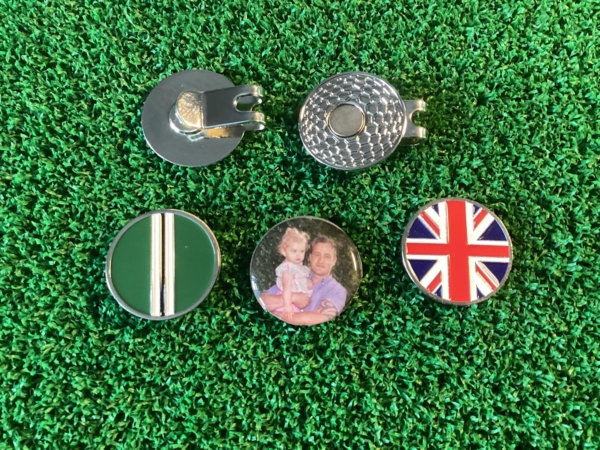 Golf Cap Clip and ball marker With Your Own Custom Photo from Ezee Putt